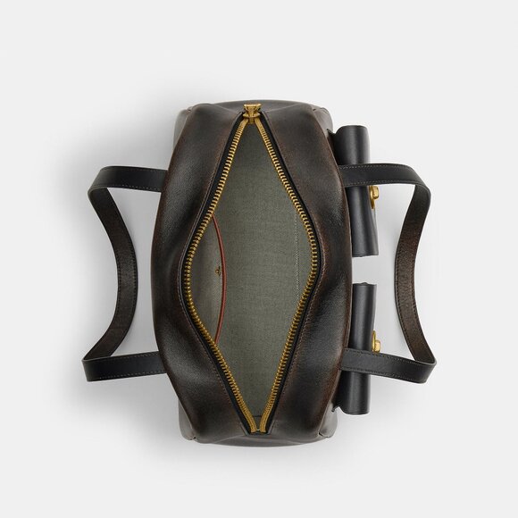 Coach Twin Turnlock Bag In Loved Leather Designer Crossbody - Picture 14 of 15